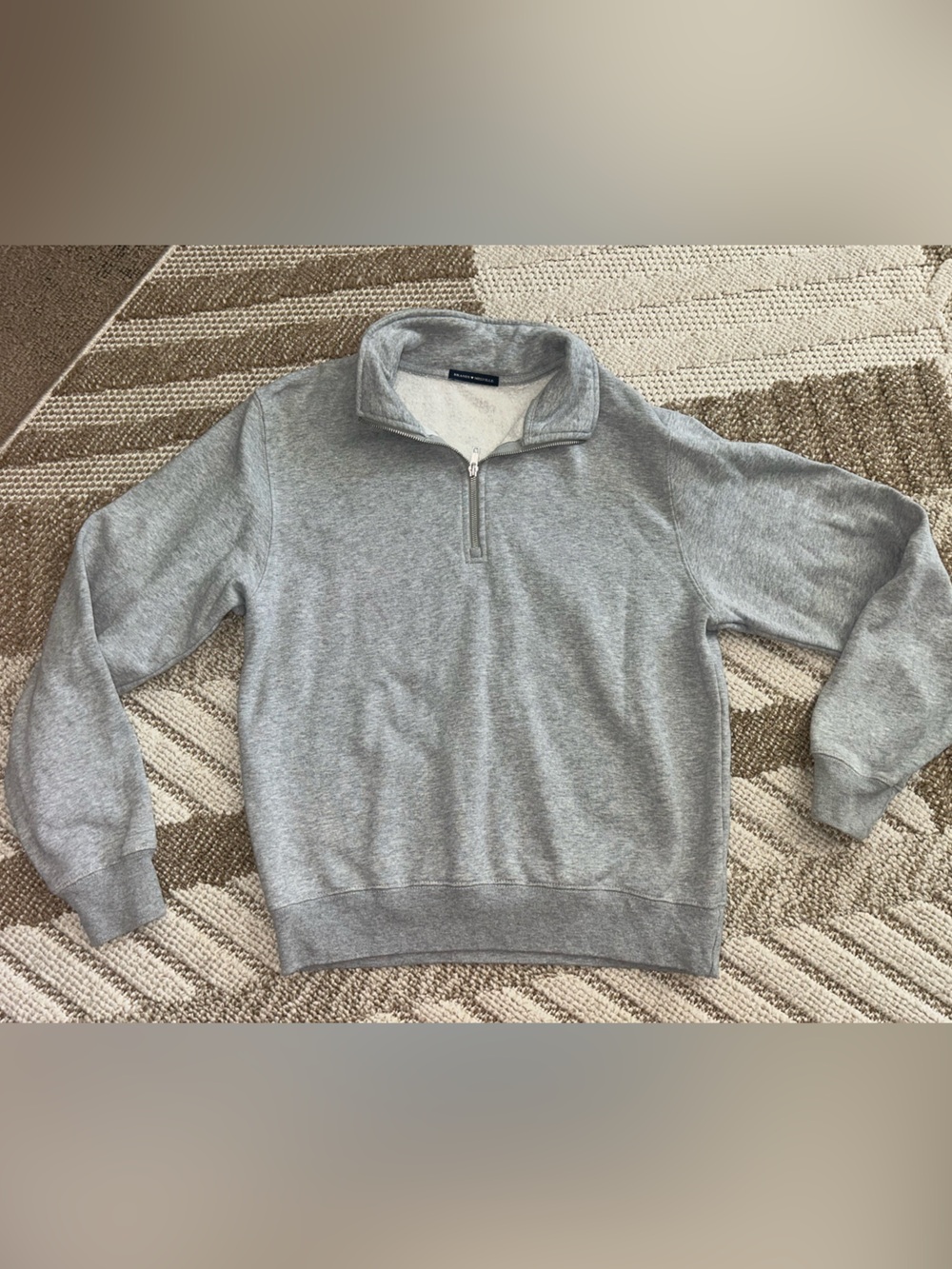 Brandy Melville Light Gray Half-Zip Pullover Sweater